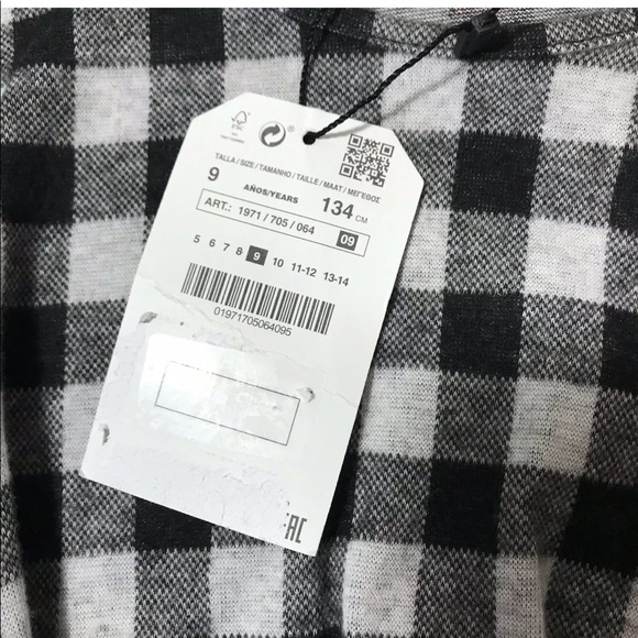 New Zara Girls Mini Buffalo Check Dress Size 9 - Picture 4 of 7